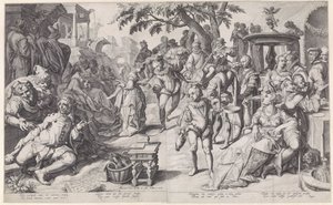 Syn marnotrawny trwoni pieniądze autorstwa Jacob de Gheyn (II)