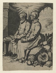 Stara para się modli spokój ducha autorstwa Jacob de Gheyn (III) (attributed to)