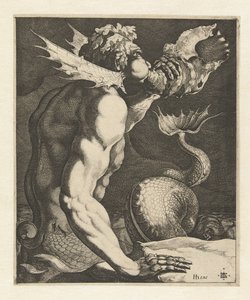 Tryton wiejący na muszli autorstwa Jacob de Gheyn (III)