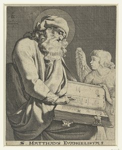 Ewangelista Mattheüs S. Matthaeus Evangelista (tytuł na obiekcie) autorstwa Jacob de Gheyn (III)