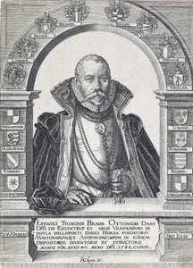 Portret Tycho Brahe 1546 - 1601, wyd. 1586. autorstwa Jacob de Gheyn