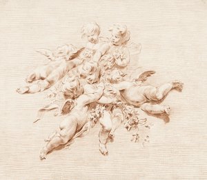 Grupa aniołów. autorstwa Jacob de Wit