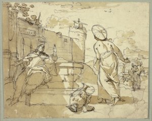 Chrystus i Niewiasta Samarii autorstwa Jacob de Wit