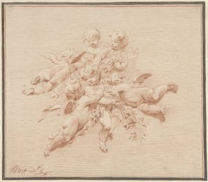 grupa aniołów autorstwa Jacob de Wit
