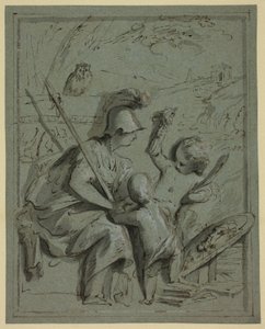 Minerwa z dwoma Putti autorstwa Jacob de Wit