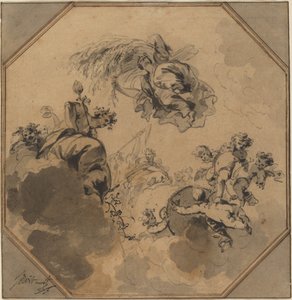 Studium sufitu: Alegoria żniwa z Dionizosem i Ceres autorstwa Jacob de Wit