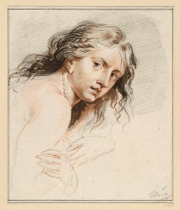 Fragment studium przedstawiający Susannę – głowa i dłonie