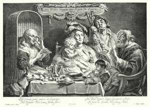 Koncert rodzinny (grafika) autorstwa Jacob the Elder (after) Jordaens