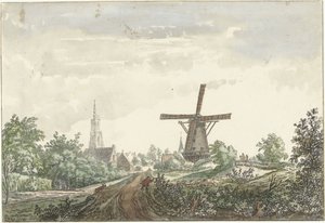 Widok drogi z Leusden do Amersfoort