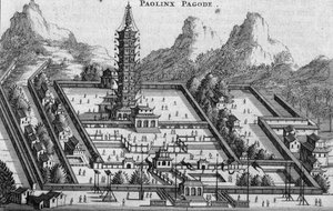 Pagoda Paolinx, z relacji ambasady holenderskiej w Chinach autorstwa Jacob van Meurs