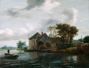 Farma i Hayrick nad rzeką autorstwa Jacob van Ruisdael