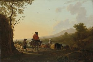 Krajobraz z poganiaczem i pasterzem, ok. 1780-85