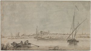 Widok Dordrechtu z rzeki, 1775-1815.