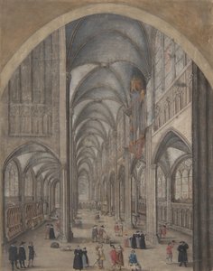 Wnętrze katedry w Strasburgu, ca. 1625-30. autorstwa Jacob van der Heyden.