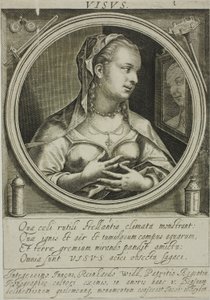 Wzrok, płytka pierwsza z Pięciu zmysłów autorstwa Jacob van der Heyden