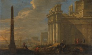 Widok na włoski port autorstwa Jacob van der Ulft (signed by artist)