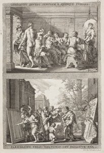 Zeuxis i Parrasius autorstwa Jacob von Sandrart