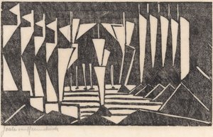 Kompozycja (Żeglowanie po jeziorze) autorstwa Jacoba van Heemskerck (signed by artist)