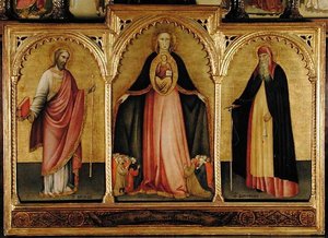 Dziewica z Dzieciątkiem ze św. Jakubem Większym i św. Antonim (tempera na panelu)