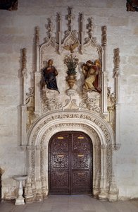 Zwiastowanie, portal zakrystii (drewno malowane) autorstwa Jacobo Florentino