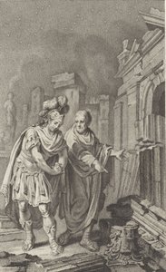 Scypion Emilianus przed ruinami Kartaginy w towarzystwie Polibiusza, 1797 r.