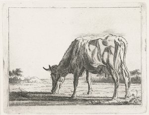pasąca się krowa autorstwa Jacobus Cornelis Gaal