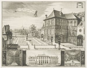 Widok na dom Rubensa w Antwerpii Widok na dom Hilwerue w Antwerpii Party de la maison Hilwerue Aanvers 1692 (tytuł na obiekcie)