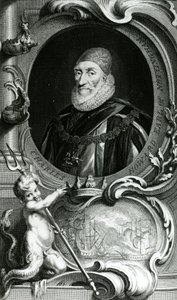 Portret Charlesa Howarda, hrabiego Nottingham, ilustracja z „Heads of Illustrious Persons of Great Britain”, wyd. autor: Knapton, Londyn 1742 autorstwa Jacobus Houbraken
