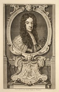 Portret Daniela, hrabiego Nottingham, ilustracja z „Heads of Illustrious Persons of Great Britain”, wyd. Knapton, Londyn 1742 (grafika) autorstwa Jacobus Houbraken