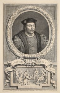 Portret Henryka Stafforda, księcia Buckingham, ilustracja z „Głów wybitnych osobistości Wielkiej Brytanii”, wyd. autorstwa Knaptona, Londyn 1742