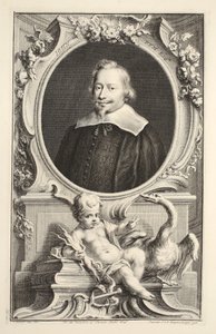 Portret Johna Pyma, ilustracja z „Heads of Illustrious Persons of Great Britain”, wyd. autor: Knapton, Londyn 1742 autorstwa Jacobus Houbraken