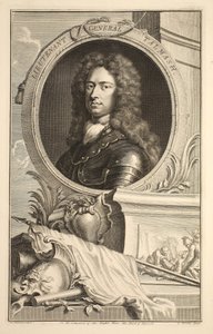Portret generała porucznika Talmasza, ilustracja z "Heads of Illustrious Persons of Great Britain", wyd. Knapton, Londyn 1742 autorstwa Jacobus Houbraken