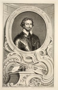Portret Thomasa Wentwortha, hrabiego Stratford, ilustracja z „Heads of Illustrious Persons of Great Britain”, wyd. autor: Knapton, Londyn 1742 autorstwa Jacobus Houbraken