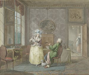 Muzyczna para we wnętrzu autorstwa Jacobus Johannes Lauwers