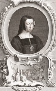 Louise de Savoy (1476-1531) francuska szlachta i regentka, księżna Owernii i Burbonu, księżna Nemours, matka króla Franciszka I (rycina) autorstwa Jacobus and Vertue George Houbraken