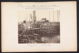 Pompownia parowa z pompami odśrodkowymi / Kralingen den 26 października 1868 (tytuł na obiekcie) Odzyskiwanie jezior w Schieland na wschód od Rotterdamu (tytuł serii na obiekcie)