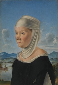 Portret kobiety, być może zakonnicy z San Secondo, verso Scena w Grisaille, ca. 1485-95.