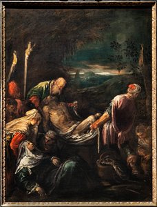Pogrzeb ciała Chrystusa, ok. 1580 r. (olej na płótnie) autorstwa Jacopo (1510 92) Bassano