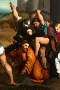 Wejście na Kalwarię, detal, ok. 1535-1534 (olej na płótnie)
