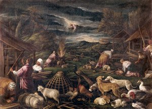 Noe po potopie. Obraz Jacopo da Ponte, zwany Jacopo Bassano (1515-1592) autorstwa Jacopo Bassano