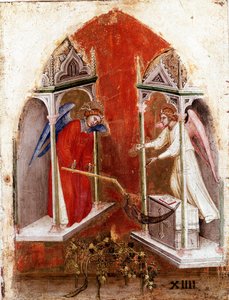 Poliptyk Apokalipsy: wewnętrzny lewy panel. Żniwa. Detrempe on wood autorstwa Jacobello Alberegno (ok. 1367-1397) 1360-1390. Gallerie dell