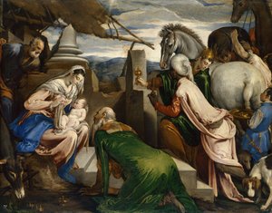 Adoracja Trzech Króli autorstwa Jacopo Bassano