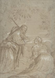 Chrystus ukazujący się św. Marii Magdalenie Noli Me Tangere, ca. 1560. autorstwa Jacopo Bassano.