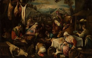 Scena targowa autorstwa Jacopo Bassano
