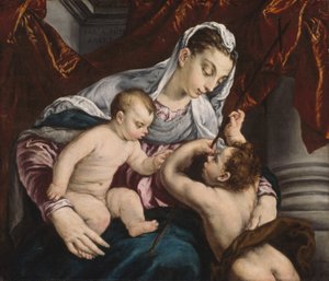Dziewica z Dzieciątkiem z młodym św. Janem Chrzcicielem autorstwa Jacopo Bassano