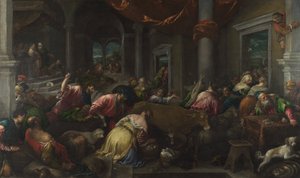 Oczyszczenie świątyni autorstwa Jacopo Bassano and workshop
