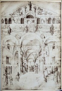 La biczowanie Chrystusa Rysunek piórem i tuszem Jacopo Bellini (1400-1470) XV w. Ndz. 0,42x0,28 m Paryż, Musee du Louvre