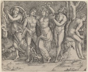 Bachus i jego pomocnicy autorstwa Jacopo Francia