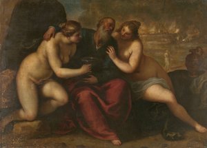 Lot i jego córki autorstwa Jacopo Il Giovane Palma