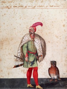 Żołnierz turecki z sową, rysunek Jacopo Ligozzi (1547-1627)